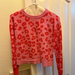 Gap kids size LPink and Red Leopard Print Sweater